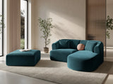 Campi 3-Sitzer Ecksofa, Rechte Seite, aus Samt in Tiefes Petrol (Vogue 13), 180x156x70 cm von Cosmopolitan Design – Bild 2