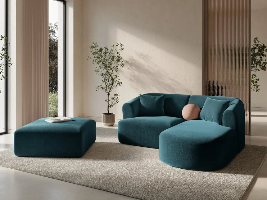 Campi 3-Sitzer Ecksofa, Rechte Seite, aus Samt in Tiefes Petrol (Vogue 13), 180x156x70 cm von Cosmopolitan Design – Bild 2