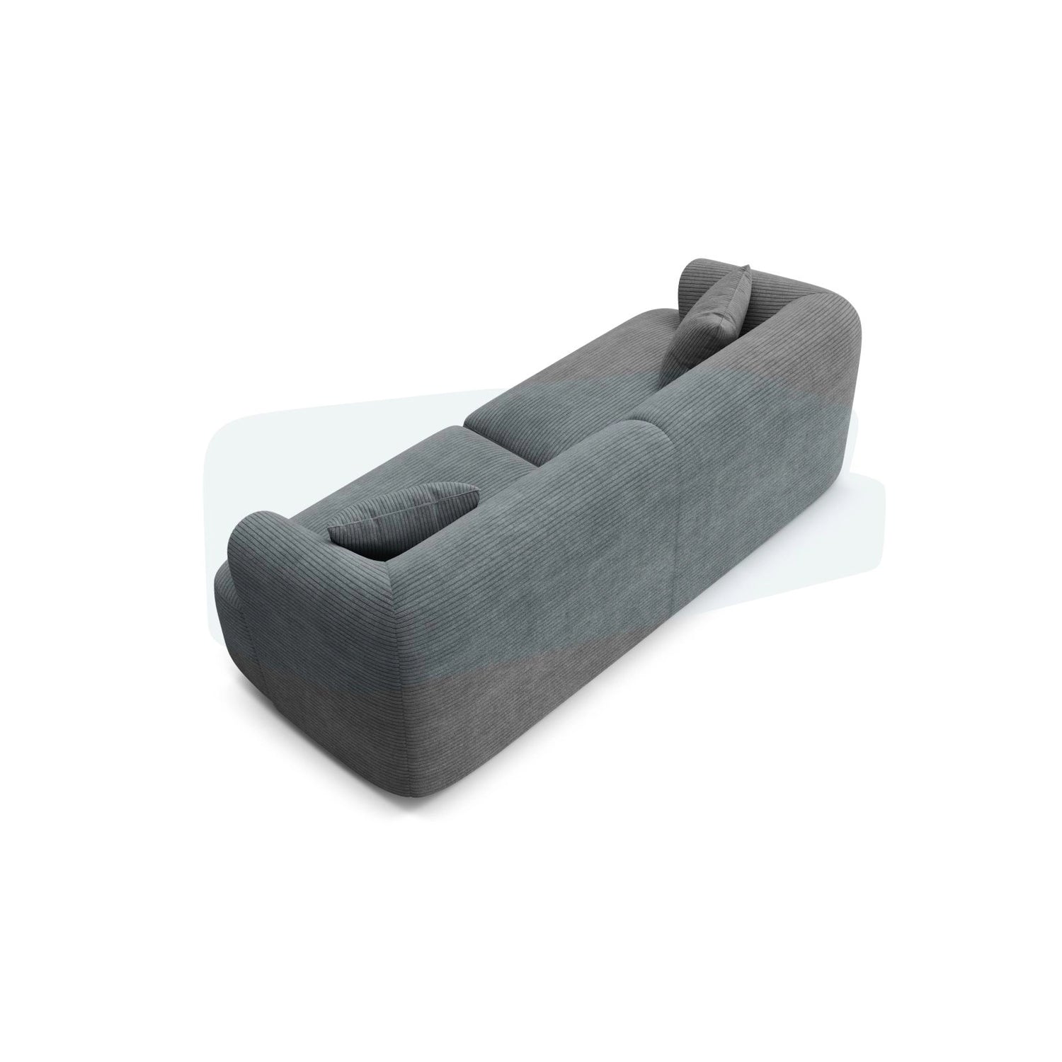 Campi 3-Sitzer Sofa aus Cord in Dunkelgrau (Lincoln 94D), 220x90x70 cm von Cosmopolitan Design – Bild 5