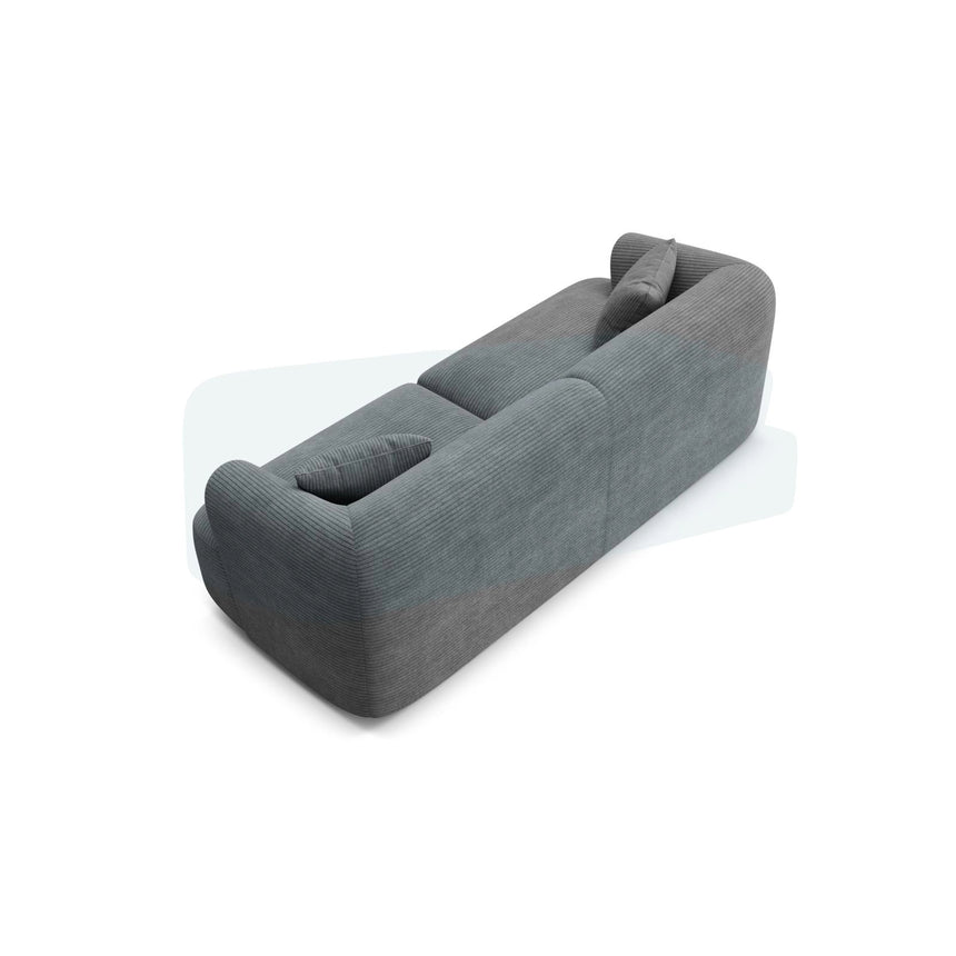 Campi 3-Sitzer Sofa aus Cord in Dunkelgrau (Lincoln 94D), 220x90x70 cm von Cosmopolitan Design – Bild 5