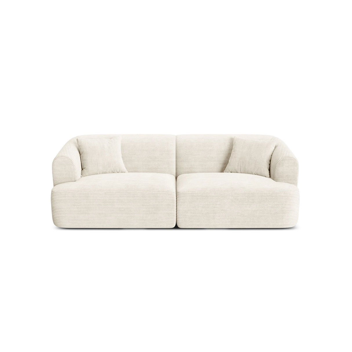 Campi 3-Sitzer Sofa aus Cord in Elfenbein (Lincoln 01D), 220x90x70 cm von Cosmopolitan Design – Bild 1