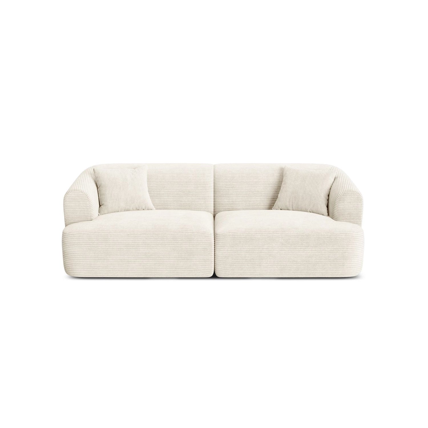 Campi 3-Sitzer Sofa aus Cord in Elfenbein (Lincoln 01D), 220x90x70 cm von Cosmopolitan Design – Bild 1