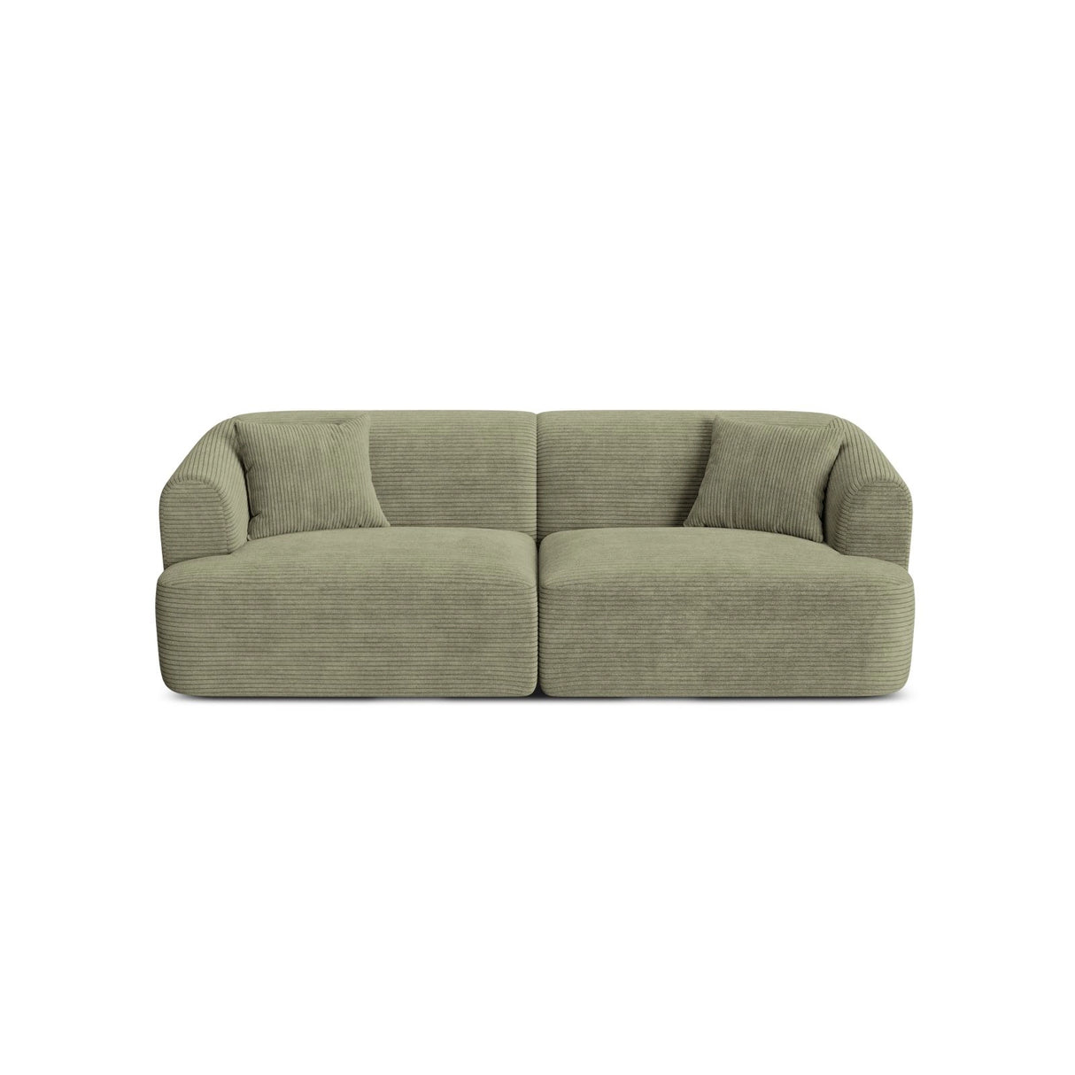 Campi 3-Sitzer Sofa aus Cord in Moosgrün (Lincoln 37D), 220x90x70 cm von Cosmopolitan Design – Bild 1