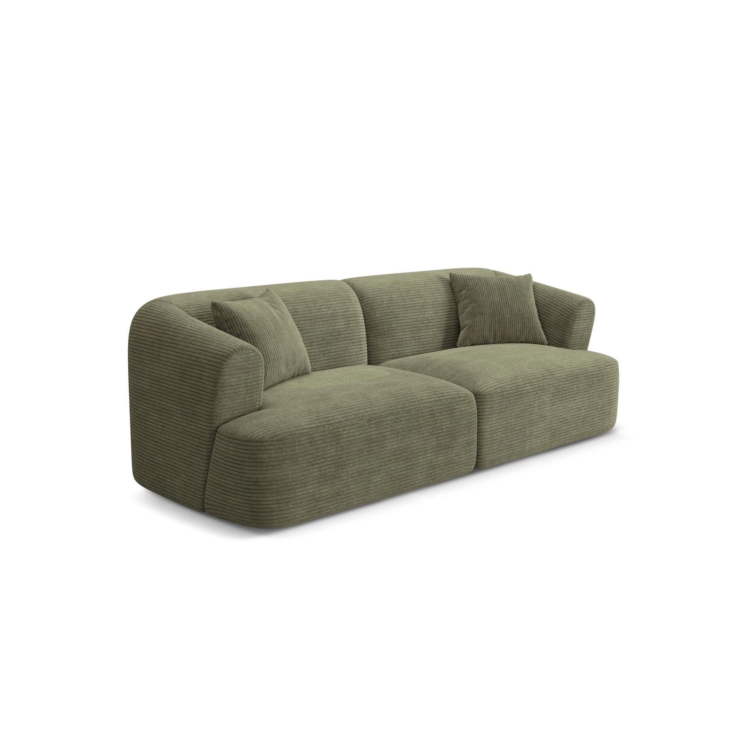 Campi 3-Sitzer Sofa aus Cord in Moosgrün (Lincoln 37D), 220x90x70 cm von Cosmopolitan Design – Bild 3