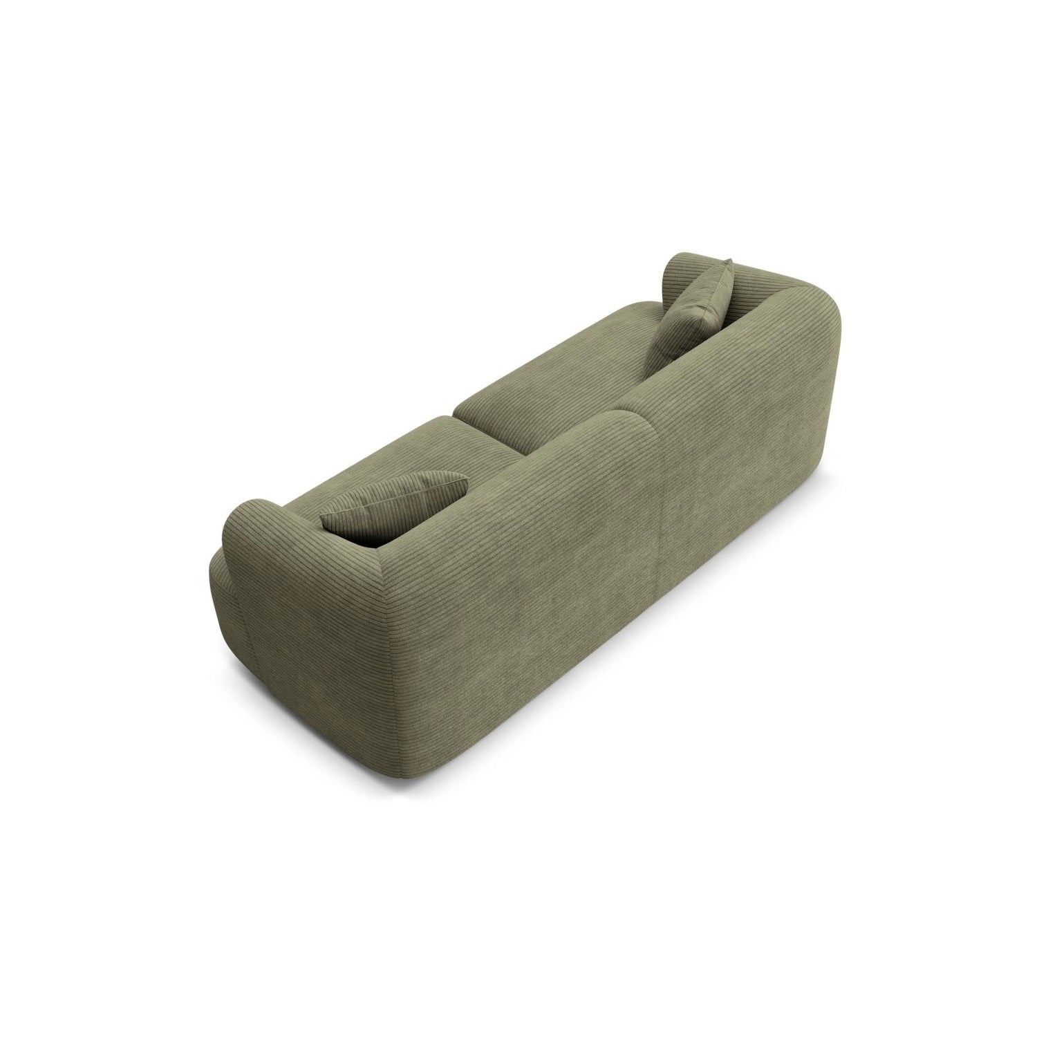 Campi 3-Sitzer Sofa aus Cord in Moosgrün (Lincoln 37D), 220x90x70 cm von Cosmopolitan Design – Bild 5