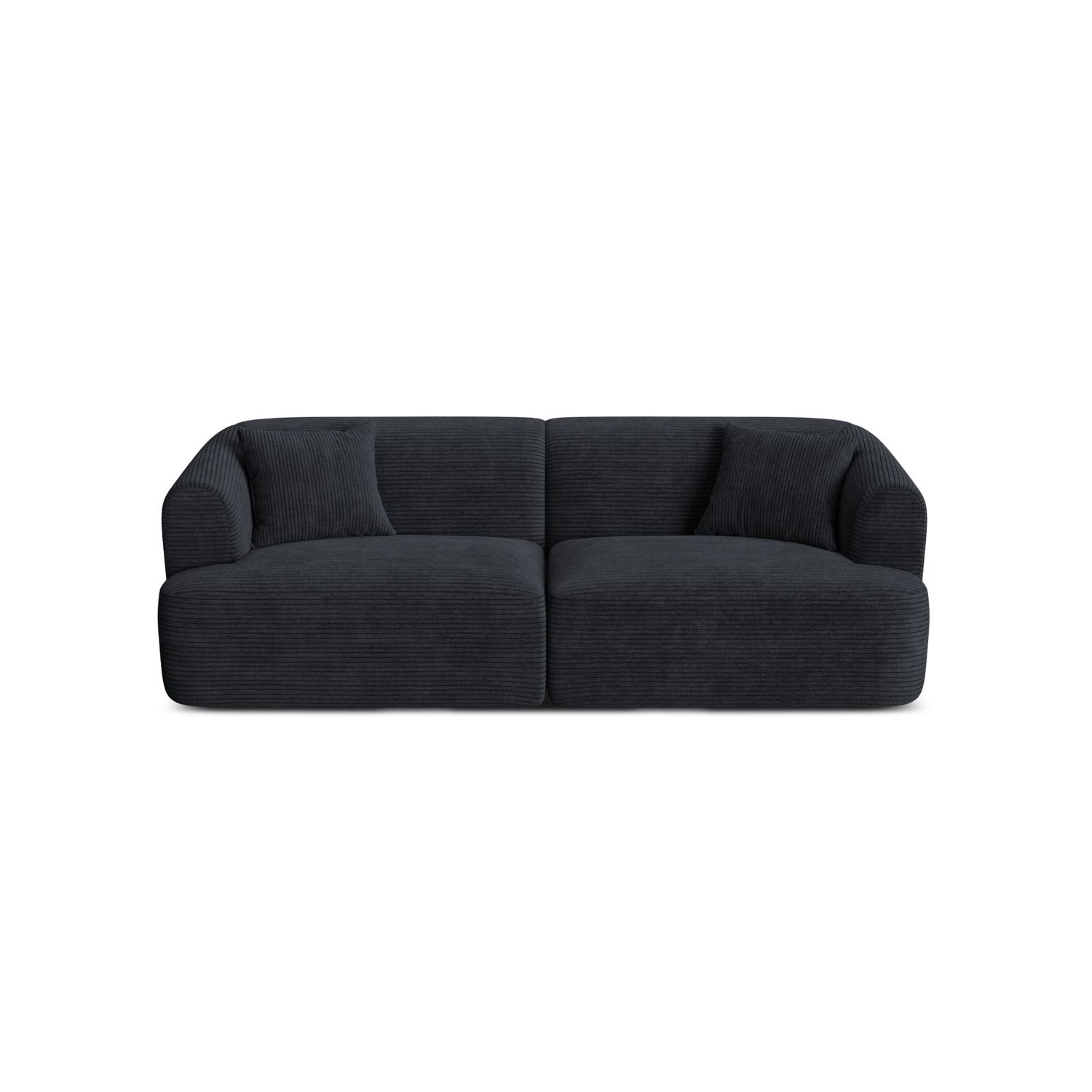 Campi 3-Sitzer Sofa aus Cord in Schwarz (Lincoln 100D), 220x90x70 cm von Cosmopolitan Design – Bild 1