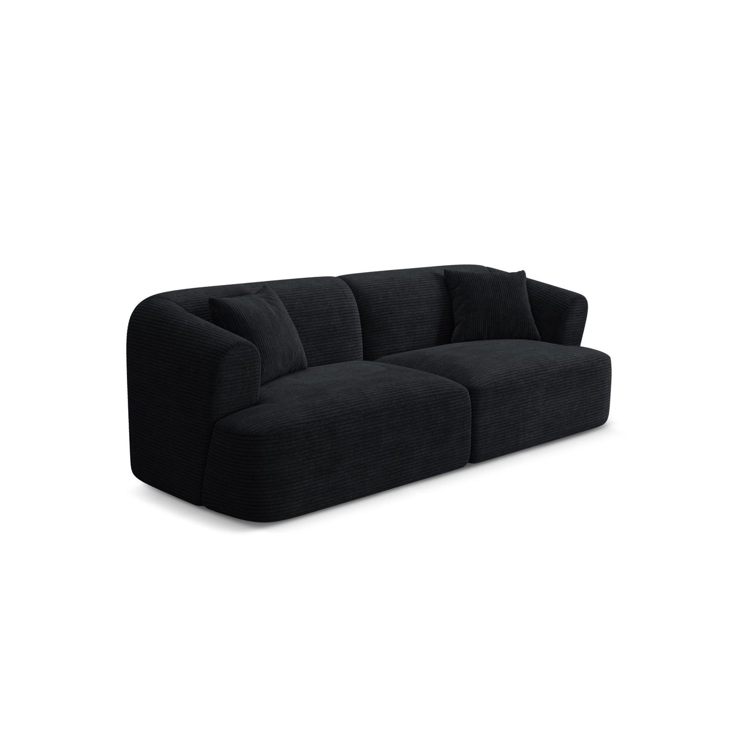 Campi 3-Sitzer Sofa aus Cord in Schwarz (Lincoln 100D), 220x90x70 cm von Cosmopolitan Design – Bild 3
