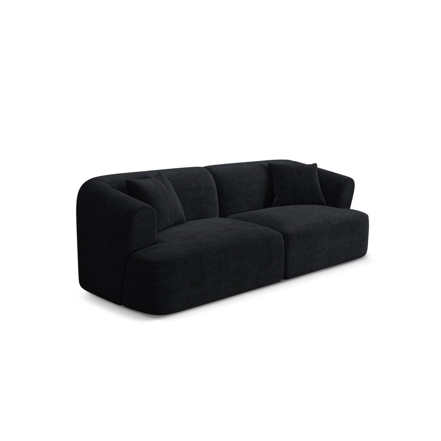 Campi 3-Sitzer Sofa aus Cord in Schwarz (Lincoln 100D), 220x90x70 cm von Cosmopolitan Design – Bild 3