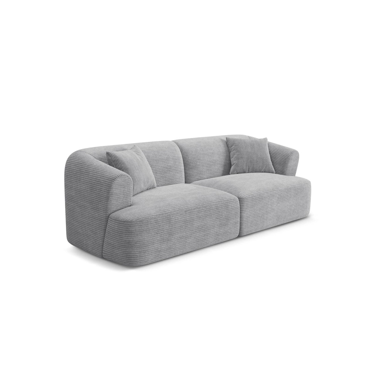 Campi 3-Sitzer Sofa aus Cord in Silber (Lincoln 84D), 220x90x70 cm von Cosmopolitan Design – Bild 3