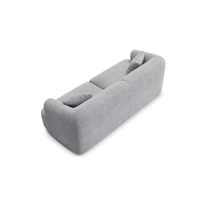 Campi 3-Sitzer Sofa aus Cord in Silber (Lincoln 84D), 220x90x70 cm von Cosmopolitan Design – Bild 5