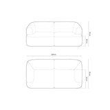 Campi 3-Sitzer Sofa aus Strukturierter Stoff in Grün (Moly 38), 220x90x70 cm von Cosmopolitan Design – Bild 2