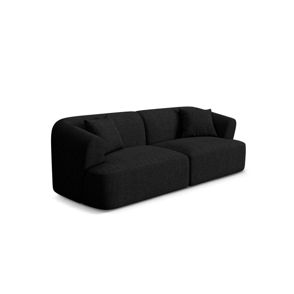Campi 3-Sitzer Sofa aus Strukturierter Stoff in Schwarz (Moly 99), 220x90x70 cm von Cosmopolitan Design – Bild 3