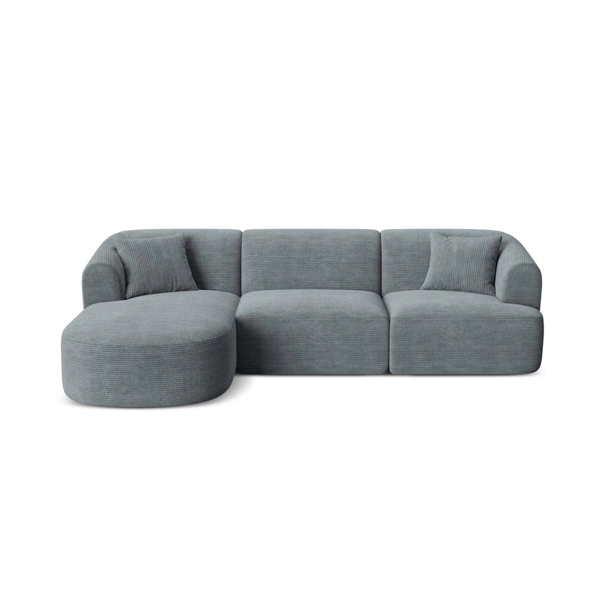 Campi 4-Sitzer Ecksofa, Linke Seite, aus Cord in Dunkelgrau (Lincoln 94D), 256x156x70 cm von Cosmopolitan Design – Bild 1