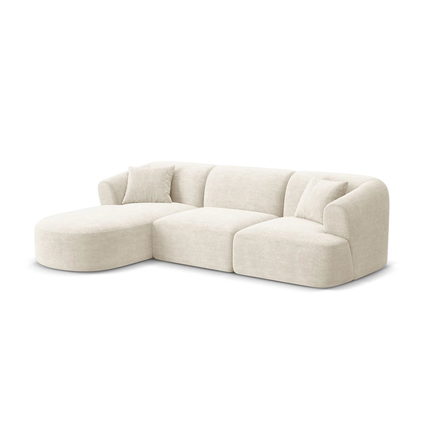 Campi 4-Sitzer Ecksofa, Linke Seite, aus Cord in Elfenbein (Lincoln 01D), 256x156x70 cm von Cosmopolitan Design – Bild 3