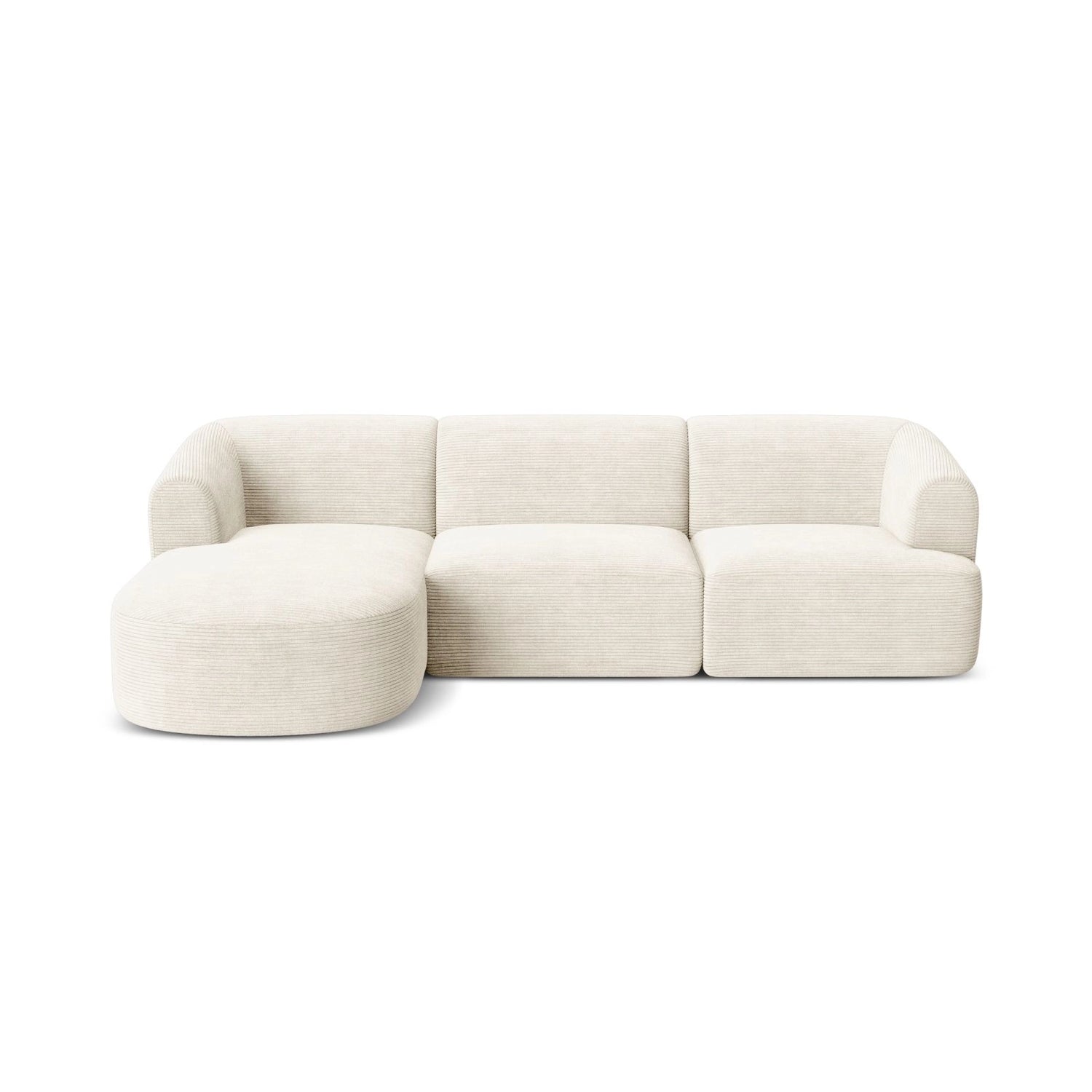 Campi 4-Sitzer Ecksofa, Linke Seite, aus Cord in Elfenbein (Lincoln 01D), 256x156x70 cm von Cosmopolitan Design – Bild 4