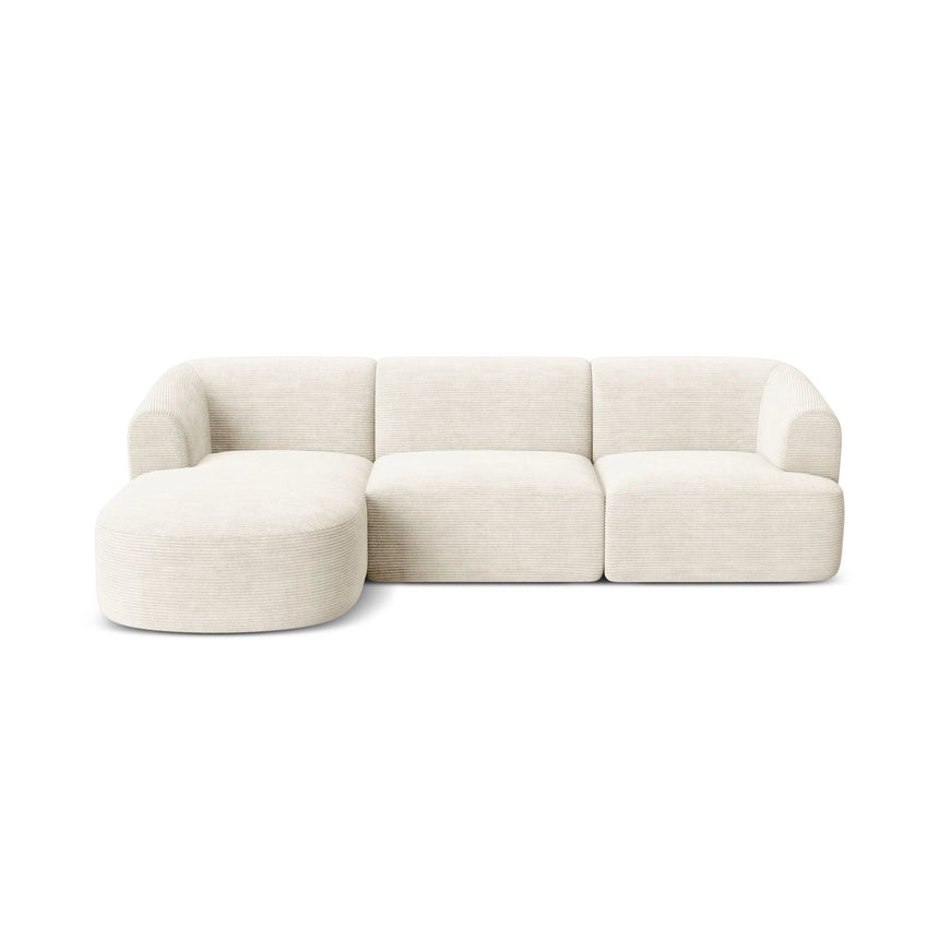 Campi 4-Sitzer Ecksofa, Linke Seite, aus Cord in Elfenbein (Lincoln 01D), 256x156x70 cm von Cosmopolitan Design – Bild 4