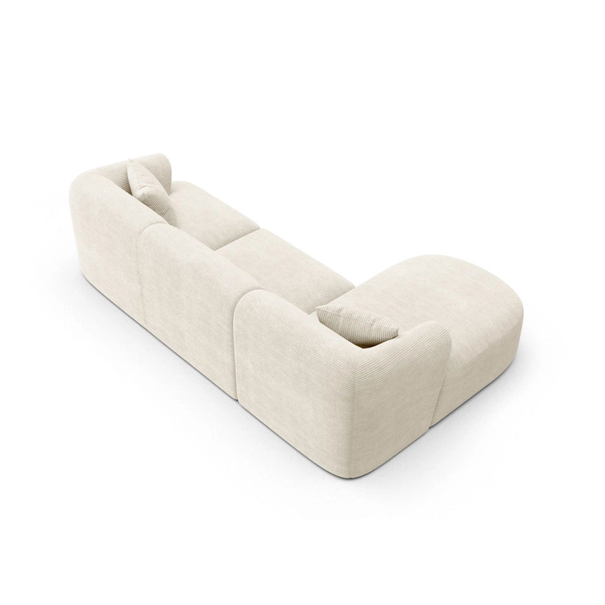 Campi 4-Sitzer Ecksofa, Linke Seite, aus Cord in Elfenbein (Lincoln 01D), 256x156x70 cm von Cosmopolitan Design – Bild 5
