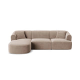 Campi 4-Sitzer Ecksofa, Linke Seite, aus Samt in Dunkelbeige (Vogue 3), 256x156x70 cm von Cosmopolitan Design – Bild 1
