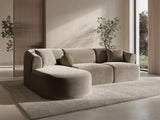 Campi 4-Sitzer Ecksofa, Linke Seite, aus Samt in Dunkelbeige (Vogue 3), 256x156x70 cm von Cosmopolitan Design – Bild 2