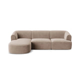 Campi 4-Sitzer Ecksofa, Linke Seite, aus Samt in Dunkelbeige (Vogue 3), 256x156x70 cm von Cosmopolitan Design – Bild 5