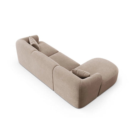 Campi 4-Sitzer Ecksofa, Linke Seite, aus Samt in Dunkelbeige (Vogue 3), 256x156x70 cm von Cosmopolitan Design – Bild 6