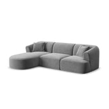 Campi 4-Sitzer Ecksofa, Linke Seite, aus Samt in Grau (Vogue 15), 256x156x70 cm von Cosmopolitan Design – Bild 4