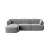Campi 4-Sitzer Ecksofa, Linke Seite, aus Samt in Grau (Vogue 15), 256x156x70 cm von Cosmopolitan Design – Bild 5