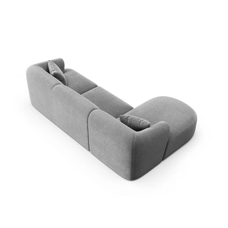 Campi 4-Sitzer Ecksofa, Linke Seite, aus Samt in Grau (Vogue 15), 256x156x70 cm von Cosmopolitan Design – Bild 6