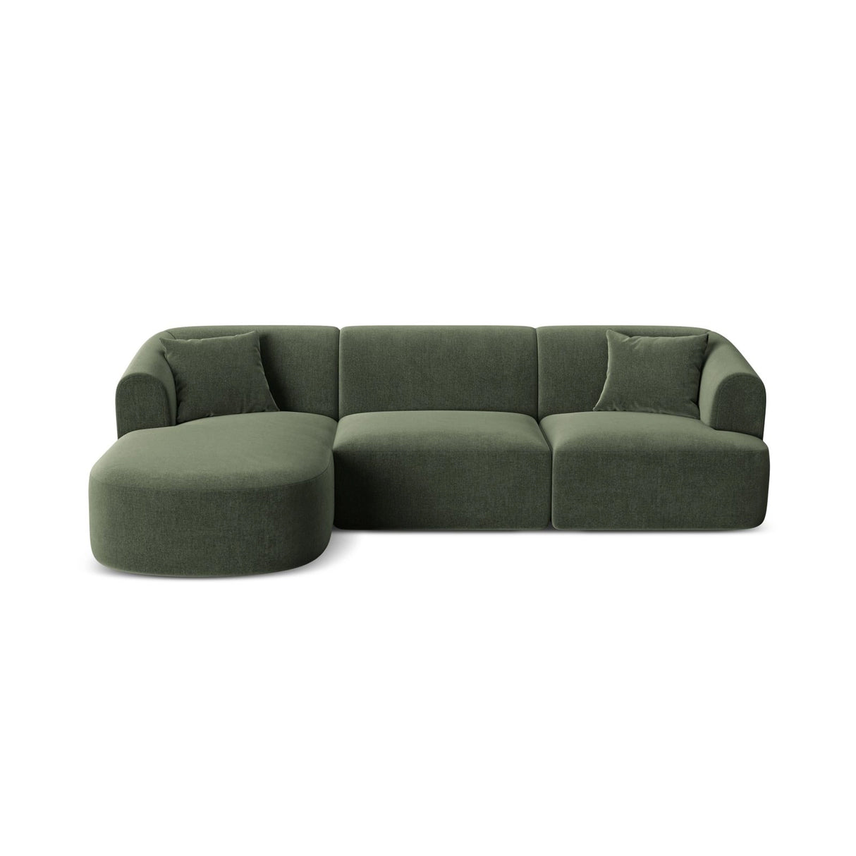 Campi 4-Sitzer Ecksofa, Linke Seite, aus Samt in Grün (Vogue 11), 256x156x70 cm von Cosmopolitan Design – Bild 1