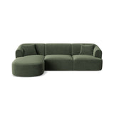 Campi 4-Sitzer Ecksofa, Linke Seite, aus Samt in Grün (Vogue 11), 256x156x70 cm von Cosmopolitan Design – Bild 1