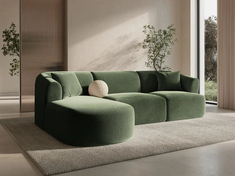 Campi 4-Sitzer Ecksofa, Linke Seite, aus Samt in Grün (Vogue 11), 256x156x70 cm von Cosmopolitan Design – Bild 2