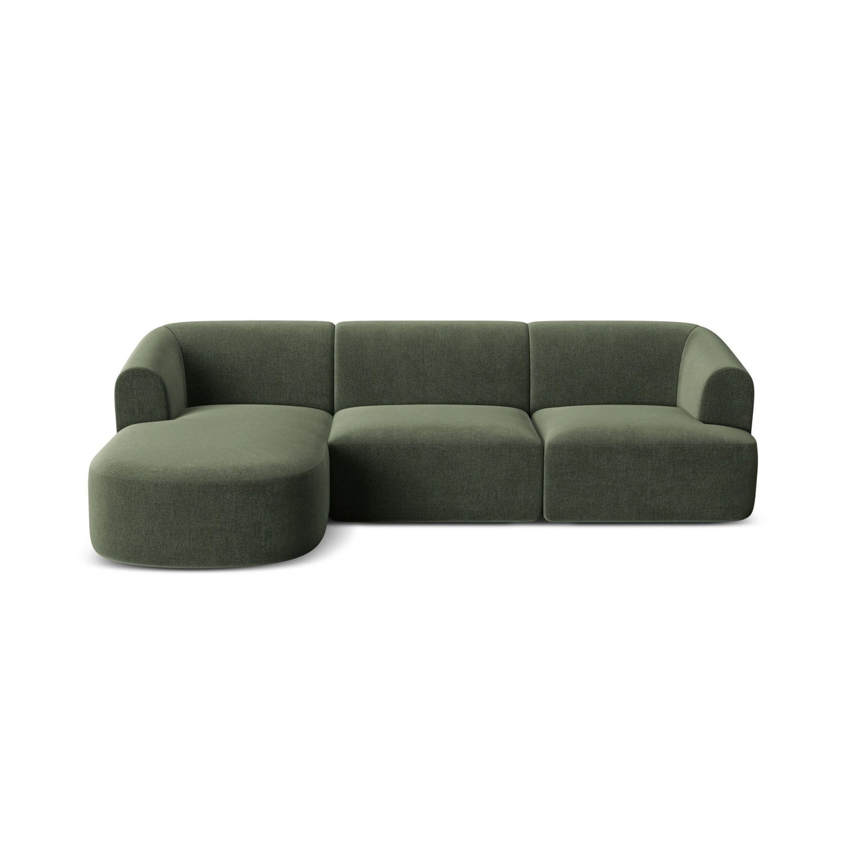 Campi 4-Sitzer Ecksofa, Linke Seite, aus Samt in Grün (Vogue 11), 256x156x70 cm von Cosmopolitan Design – Bild 5