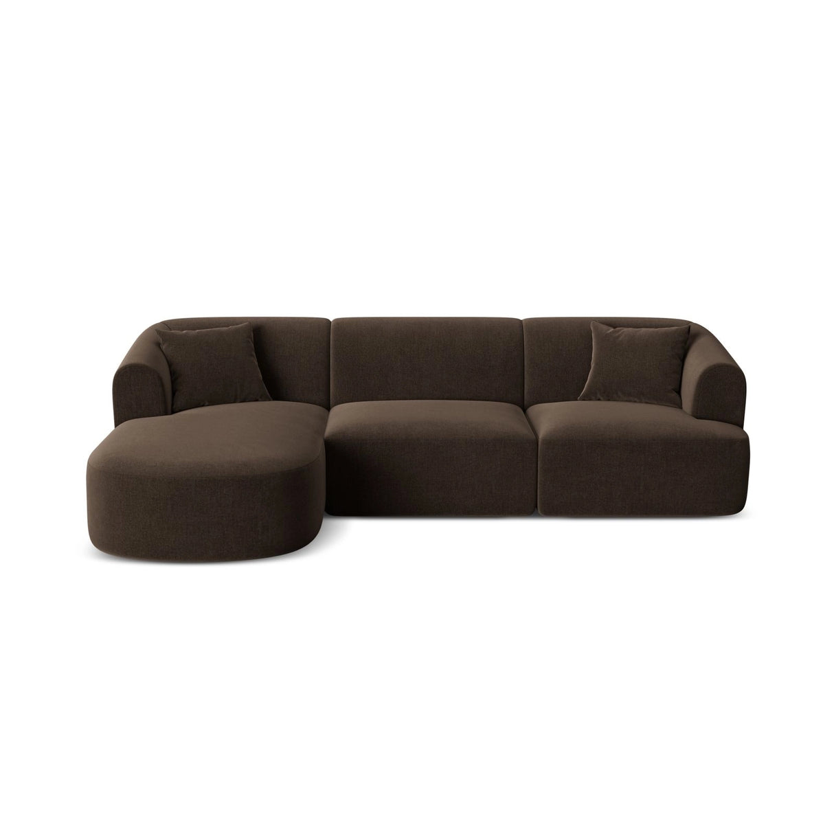 Campi 4-Sitzer Ecksofa, Linke Seite, aus Samt in Schokolade (Vogue 6), 256x156x70 cm von Cosmopolitan Design – Bild 1