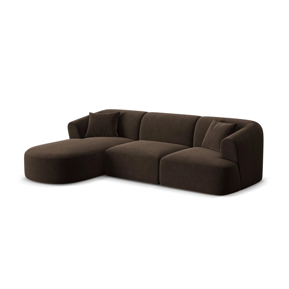 Campi 4-Sitzer Ecksofa, Linke Seite, aus Samt in Schokolade (Vogue 6), 256x156x70 cm von Cosmopolitan Design – Bild 4