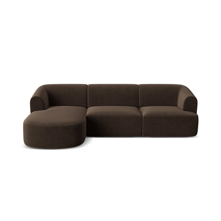 Campi 4-Sitzer Ecksofa, Linke Seite, aus Samt in Schokolade (Vogue 6), 256x156x70 cm von Cosmopolitan Design – Bild 5