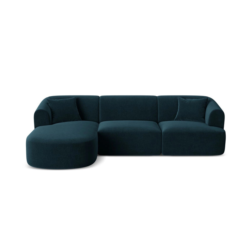 Campi 4-Sitzer Ecksofa, Linke Seite, aus Samt in Tiefes Petrol (Vogue 13), 256x156x70 cm von Cosmopolitan Design – Bild 1