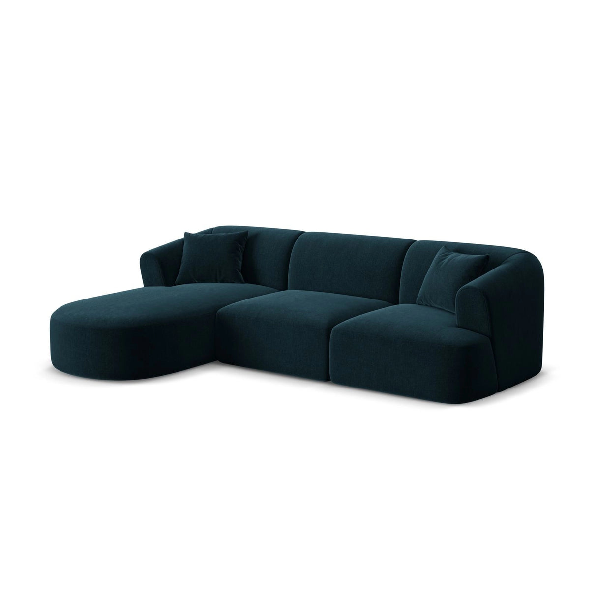 Campi 4-Sitzer Ecksofa, Linke Seite, aus Samt in Tiefes Petrol (Vogue 13), 256x156x70 cm von Cosmopolitan Design – Bild 4