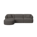 Campi 4-Sitzer Ecksofa, Linke Seite, aus Strukturierter Stoff in Grau (Moly 85), 256x156x70 cm von Cosmopolitan Design – Bild 1