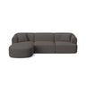 Campi 4-Sitzer Ecksofa, Linke Seite, aus Strukturierter Stoff in Grau (Moly 85), 256x156x70 cm von Cosmopolitan Design – Bild 1