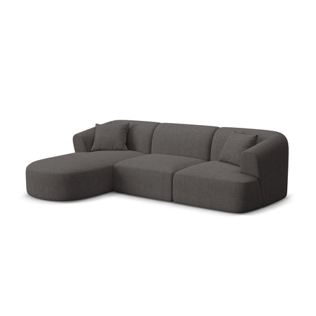 Campi 4-Sitzer Ecksofa, Linke Seite, aus Strukturierter Stoff in Grau (Moly 85), 256x156x70 cm von Cosmopolitan Design – Bild 3