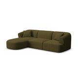 Campi 4-Sitzer Ecksofa, Linke Seite, aus Strukturierter Stoff in Grün (Moly 38), 256x156x70 cm von Cosmopolitan Design – Bild 3