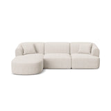 Campi 4-Sitzer Ecksofa, Linke Seite, aus Strukturierter Stoff in Hellbeige (Moly 02), 256x156x70 cm von Cosmopolitan Design – Bild 1