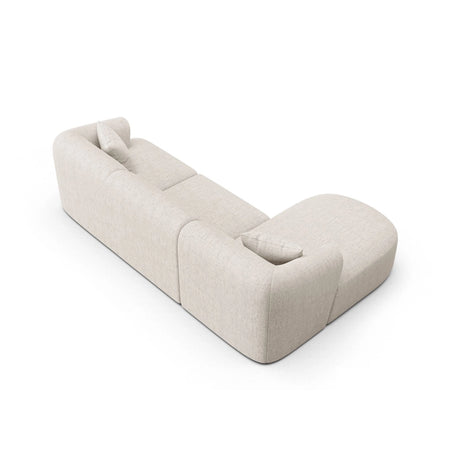 Campi 4-Sitzer Ecksofa, Linke Seite, aus Strukturierter Stoff in Hellbeige (Moly 02), 256x156x70 cm von Cosmopolitan Design – Bild 5