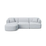 Campi 4-Sitzer Ecksofa, Linke Seite, aus Strukturierter Stoff in Hellgrau (Moly 70), 256x156x70 cm von Cosmopolitan Design – Bild 1