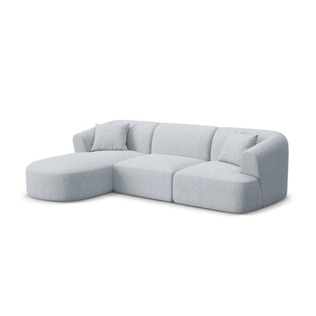 Campi 4-Sitzer Ecksofa, Linke Seite, aus Strukturierter Stoff in Hellgrau (Moly 70), 256x156x70 cm von Cosmopolitan Design – Bild 3