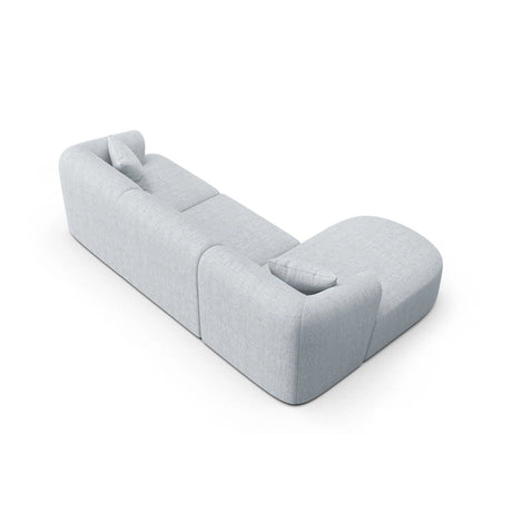 Campi 4-Sitzer Ecksofa, Linke Seite, aus Strukturierter Stoff in Hellgrau (Moly 70), 256x156x70 cm von Cosmopolitan Design – Bild 5