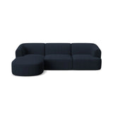 Campi 4-Sitzer Ecksofa, Linke Seite, aus Strukturierter Stoff in Königsblau (Moly 79), 256x156x70 cm von Cosmopolitan Design – Bild 4