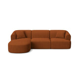 Campi 4-Sitzer Ecksofa, Linke Seite, aus Strukturierter Stoff in Ziegelstein (Moly 54), 256x156x70 cm von Cosmopolitan Design – Bild 1