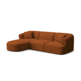 Campi 4-Sitzer Ecksofa, Linke Seite, aus Strukturierter Stoff in Ziegelstein (Moly 54), 256x156x70 cm von Cosmopolitan Design – Bild 3