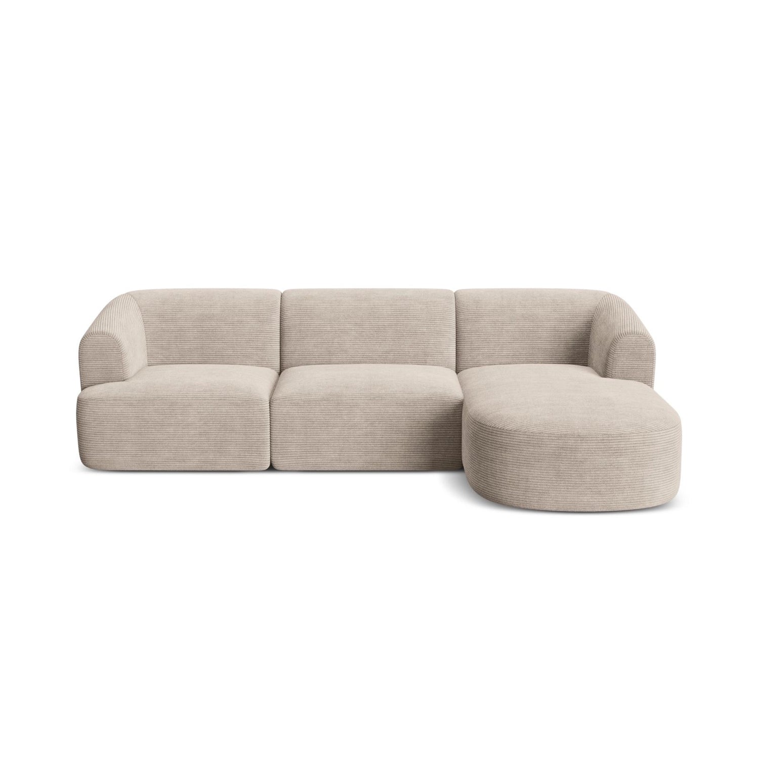 Campi 4-Sitzer Ecksofa, Rechte Seite, aus Cord in Cappuccino (Lincoln 09D), 256x156x70 cm von Cosmopolitan Design – Bild 4